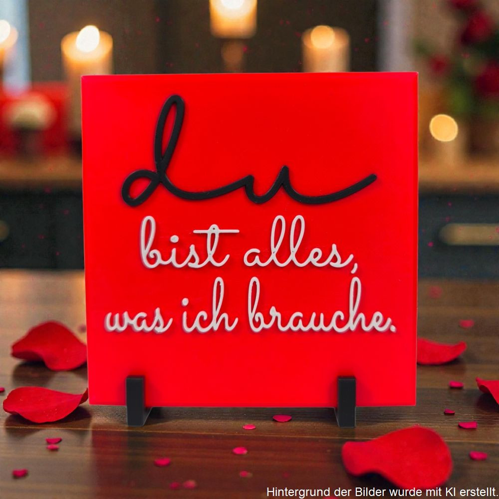 Statement Schild Du bist alles was ich brauche 3D Druck